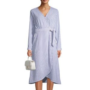 Time and Tru Women's Long Sleeve Faux Wrap Dress